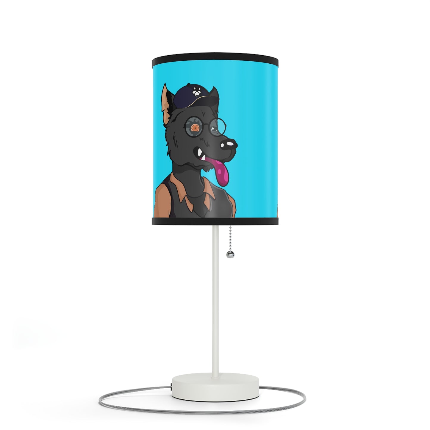 Cyborg Wolf Detective Tongue Out Lamp on a Stand, US|CA plug