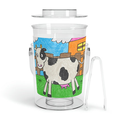 Cow Moo Farm Barn Animal Character Ice Bucket with Tongs