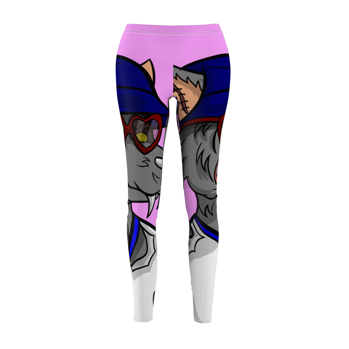 Valentine Wolf Heart Love Women's Cut & Sew Casual Leggings