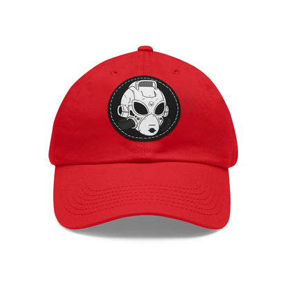 Alien Head LOL Visitor Dad Hat with Leather Patch (Round)