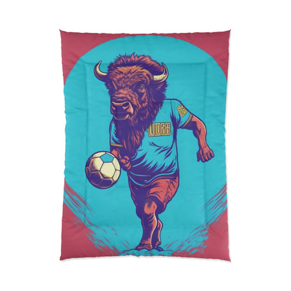 American Bison Soccer Player Sport Buffalo Graphic Comforter