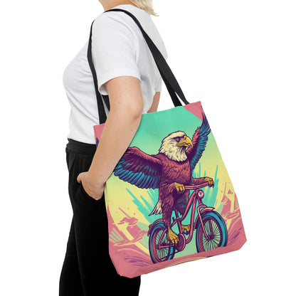 Bicycle Bike American Eagle Biker Graphic Tote Bag (AOP)