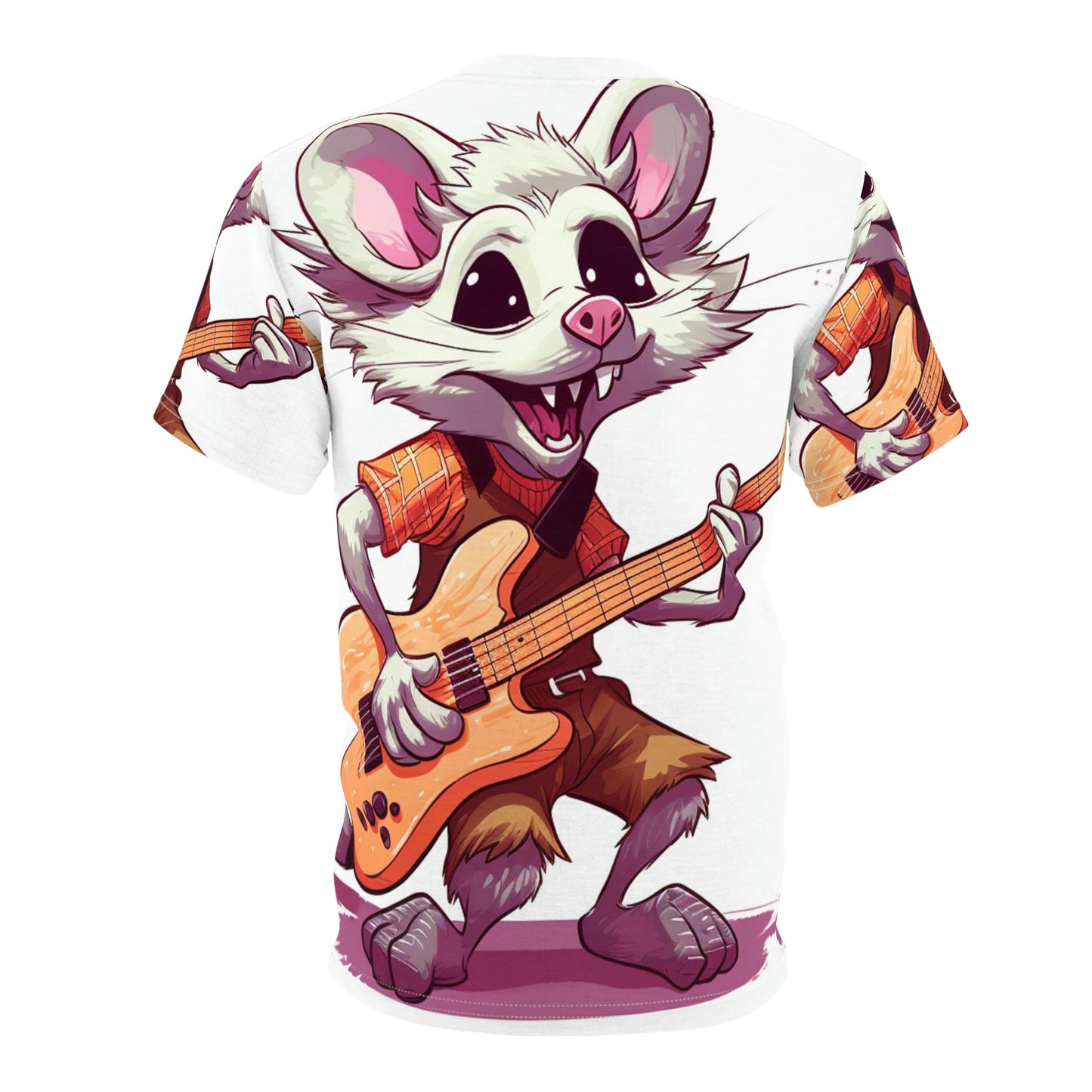 Opossum Musical Guitarist Graphic Unisex Cut & Sew Tee (AOP)