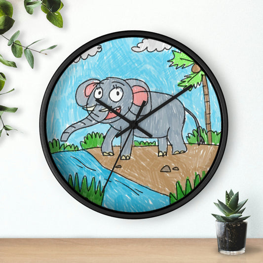 Elefante Elephant King Safari Animal Wall clock