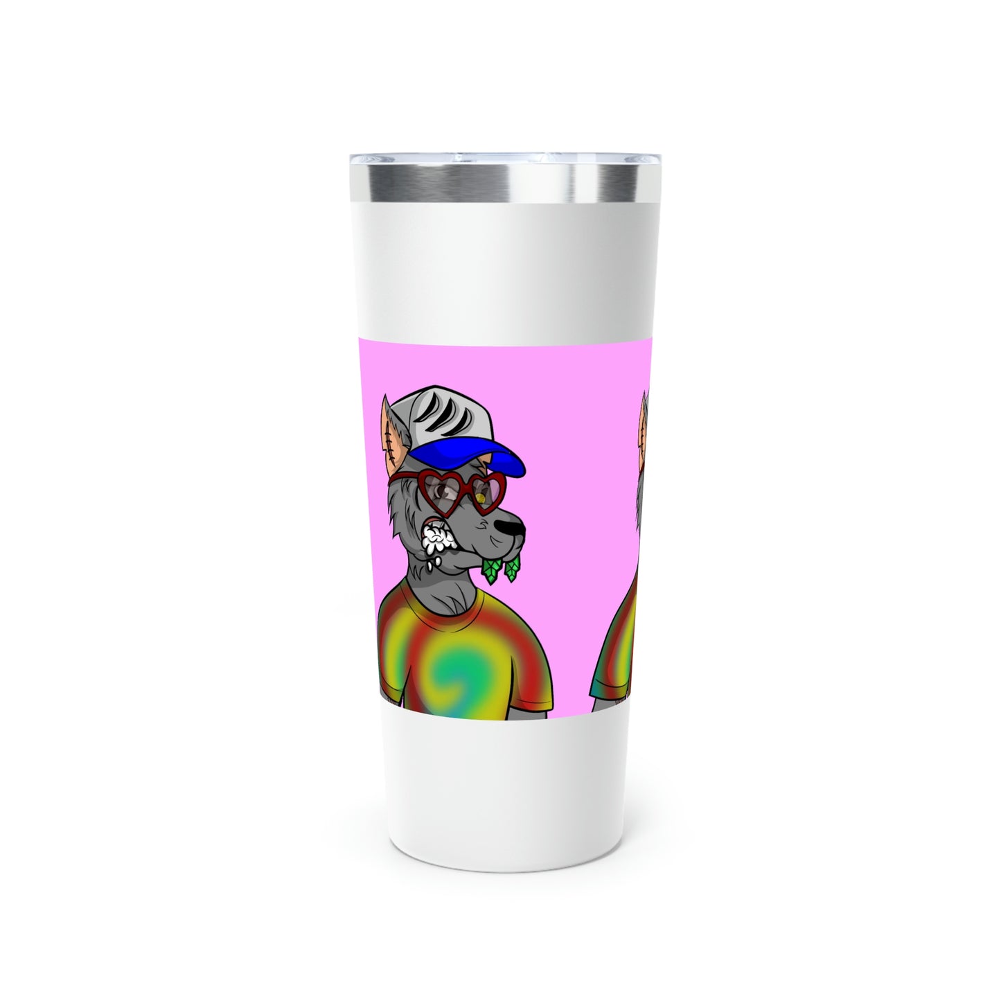 Valentine Heart Wolf Werewolve Tiedye Copper Vacuum Insulated Tumbler, 22oz