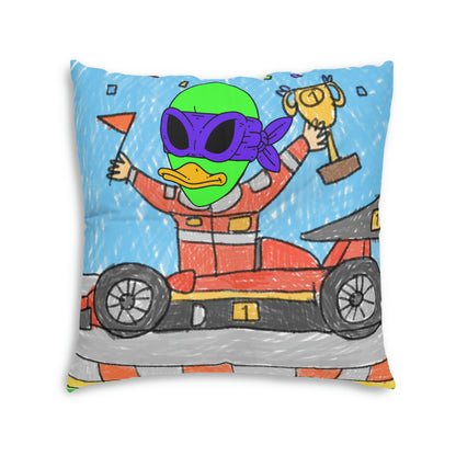 Race car Driver Win Visitor 751 Tufted Floor Pillow, Square