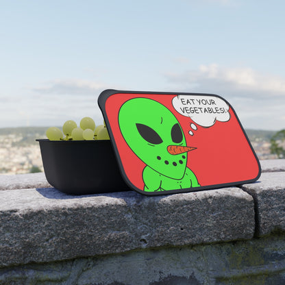 Veggie Visi The Vegetable Visitor Alien Eat Your Veg PLA Bento Box with Band and Utensils