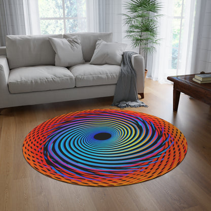 Vortex Illusion Art: agujero sin fondo, alfombra redonda de diseño colorido