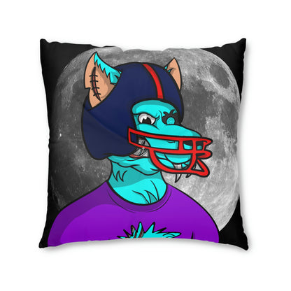 Foot Ball Full Moon American Werewolve Wolf Cyborg Tufted Floor Pillow, Square