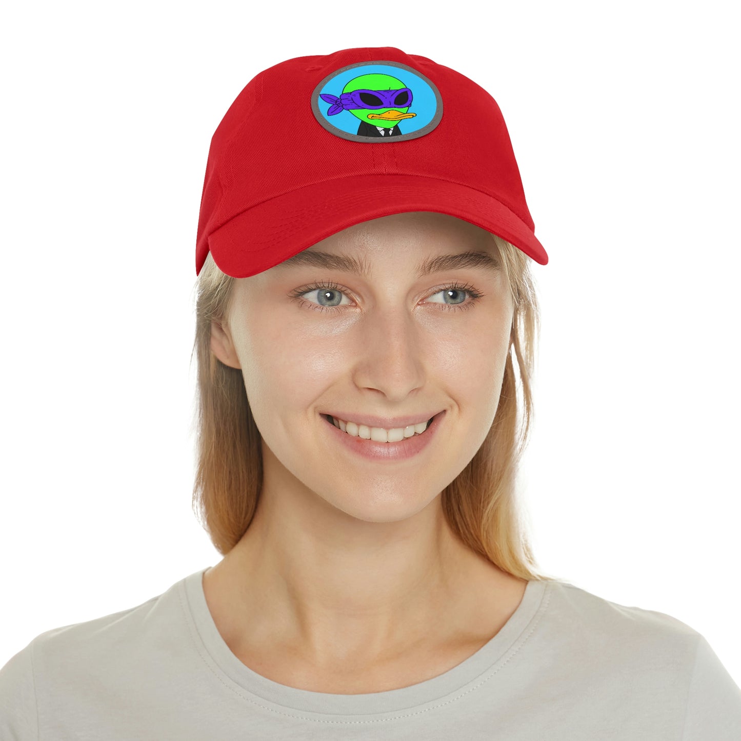 Visitor 751 Alien Dad Hat with Leather Patch (Round)