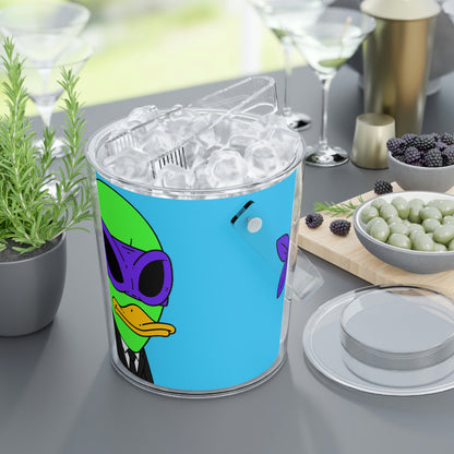 The Visitor 751 Green Space Alien Ice Bucket with Tongs - Visitor751