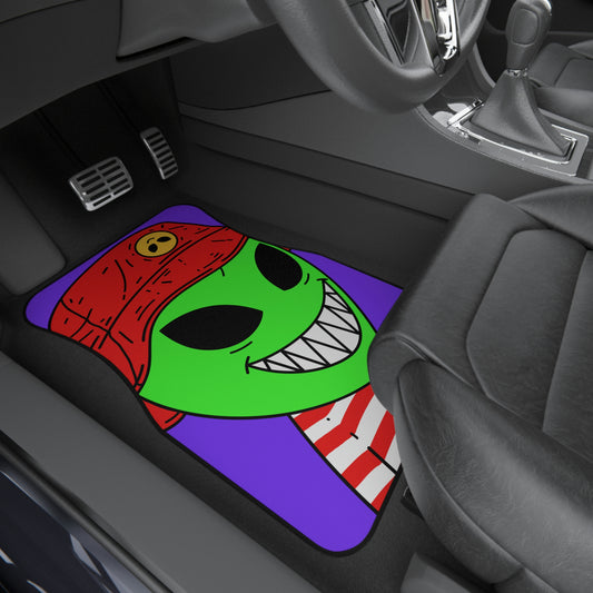 Alien Character Cartoon Big Smile Car Mats (2x Front)