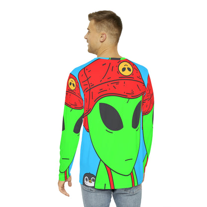 Penguin Cute Cartoon Alien Animal Men's Long Sleeve AOP Shirt