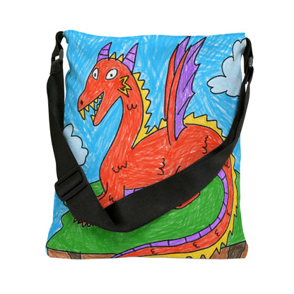 Fierce Dragon Medieval Adjustable Tote Bag (AOP)