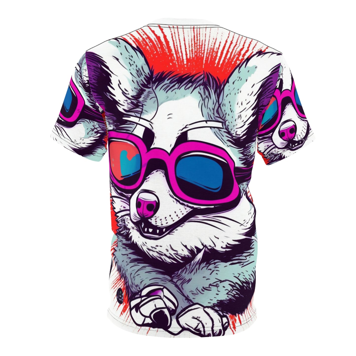 Delighted Opossum Animation graphic Unisex Cut & Sew Tee (AOP)