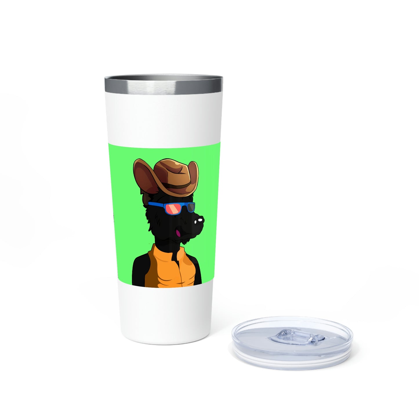 Cowgirl Wolf Cyborg Wolve Vaso aislado al vacío de cobre, 22 oz