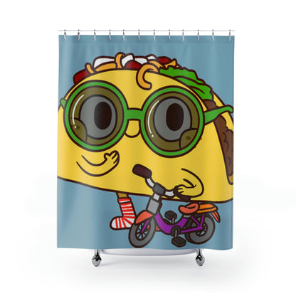 Bike Ride Scooter Taco Shower Curtains