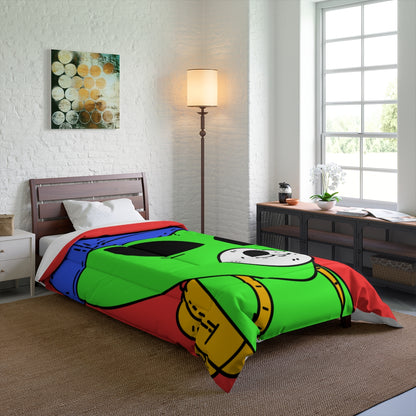 White Dog Bear Mouth Alien Green Visitor Yellow Backpack Blue Visi Hat Bed Comforter