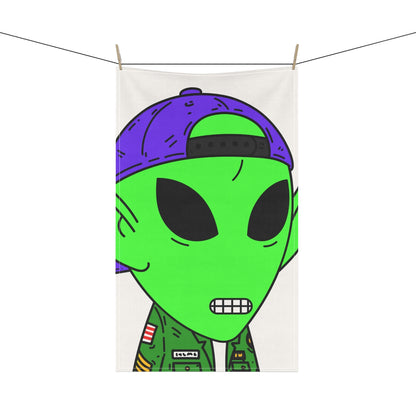 Green Military Army Jacket pointy ear Visitor Alien Kitchen Towel