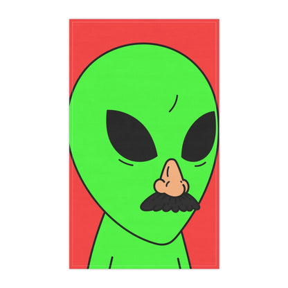 Green Visitor Alien Disguised Fake Nose Kitchen Towel