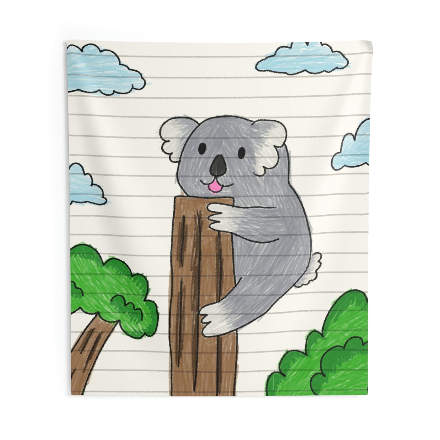 Tapices de pared para interiores, escalador de árboles, animales, oso koala 