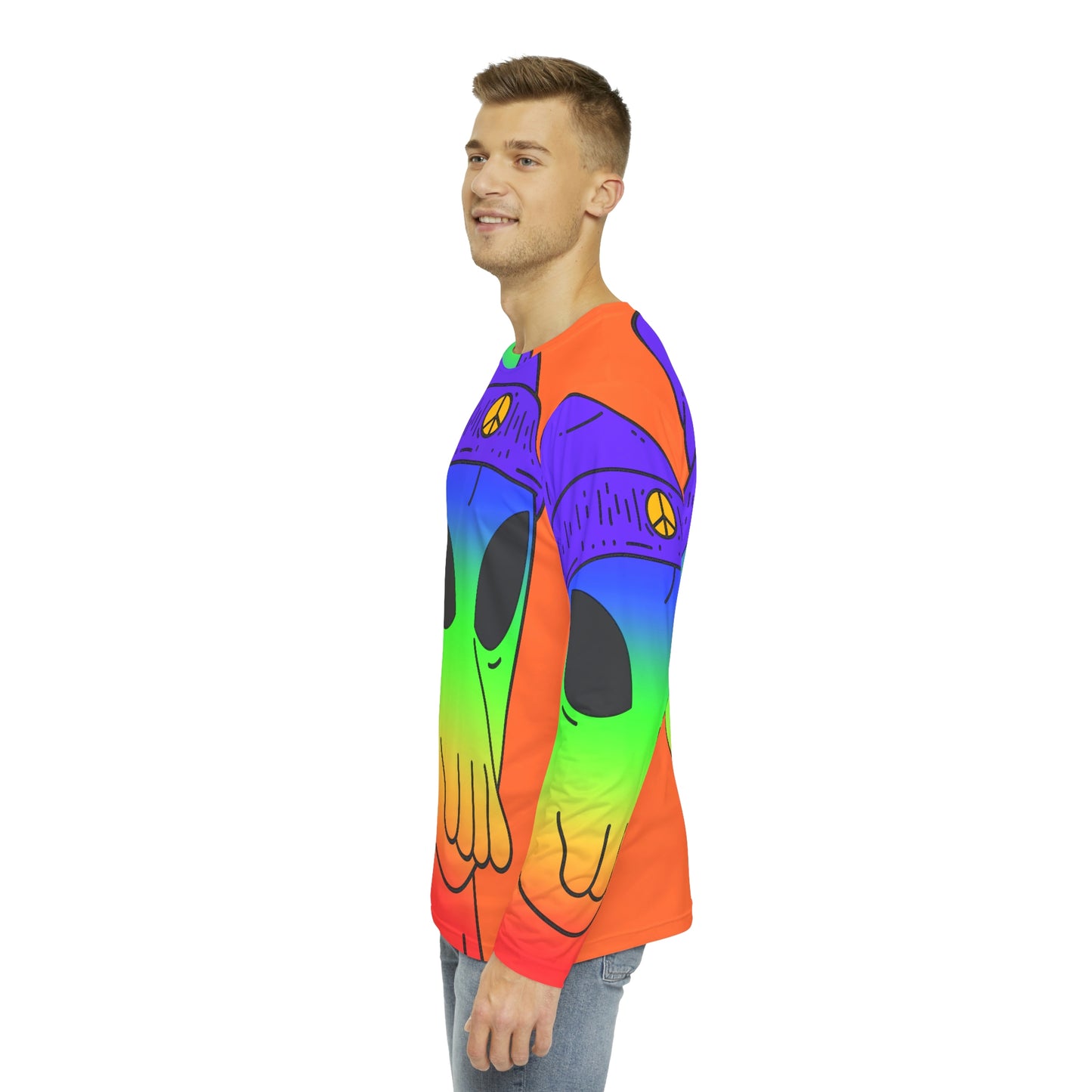 Peace Alien Pride - Camisa AOP de manga larga para hombre 