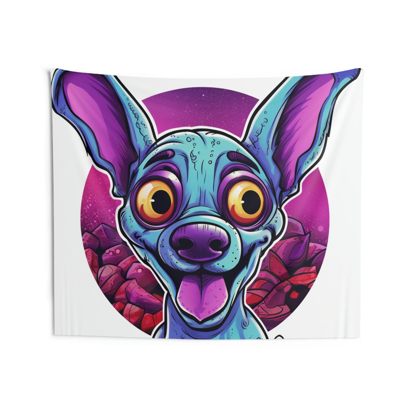 Classic Alien Dog Space Cartoon Style with a Retro Twist Indoor Wall Tapestries