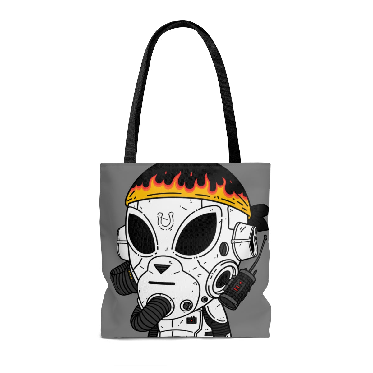 Burb Fire Bandana Herradura Blindado Blanco Futuro Alien Cyborg Máquina Visitante AOP Bolsa de tela 