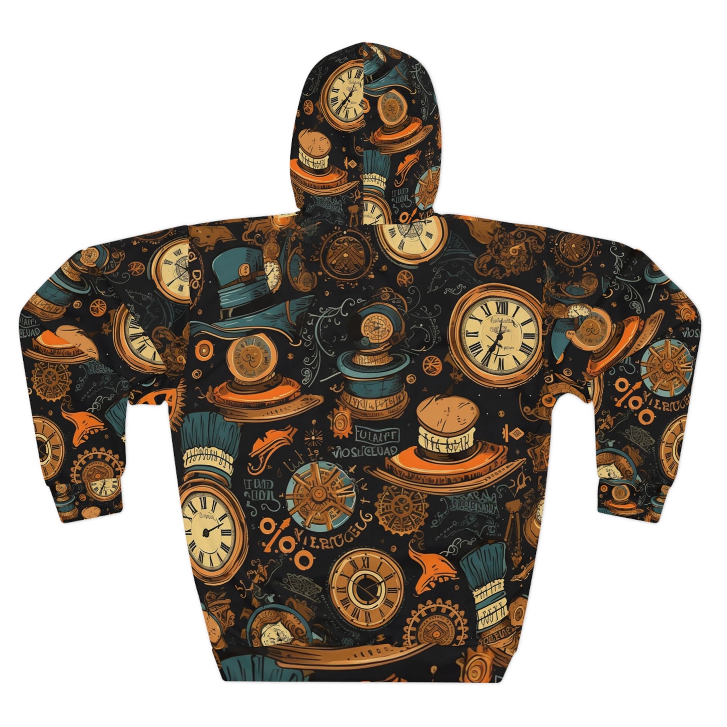 Estética Steampunk: diseño de engranajes, sombreros de copa y relojes vintage Sudadera con capucha unisex (AOP) 