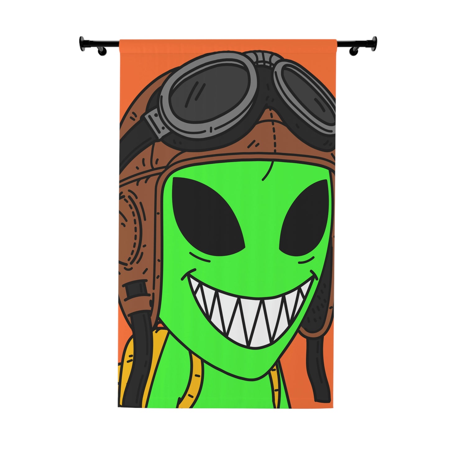 Space Force Aviator Alien Visitor Window Curtains (1 Piece)