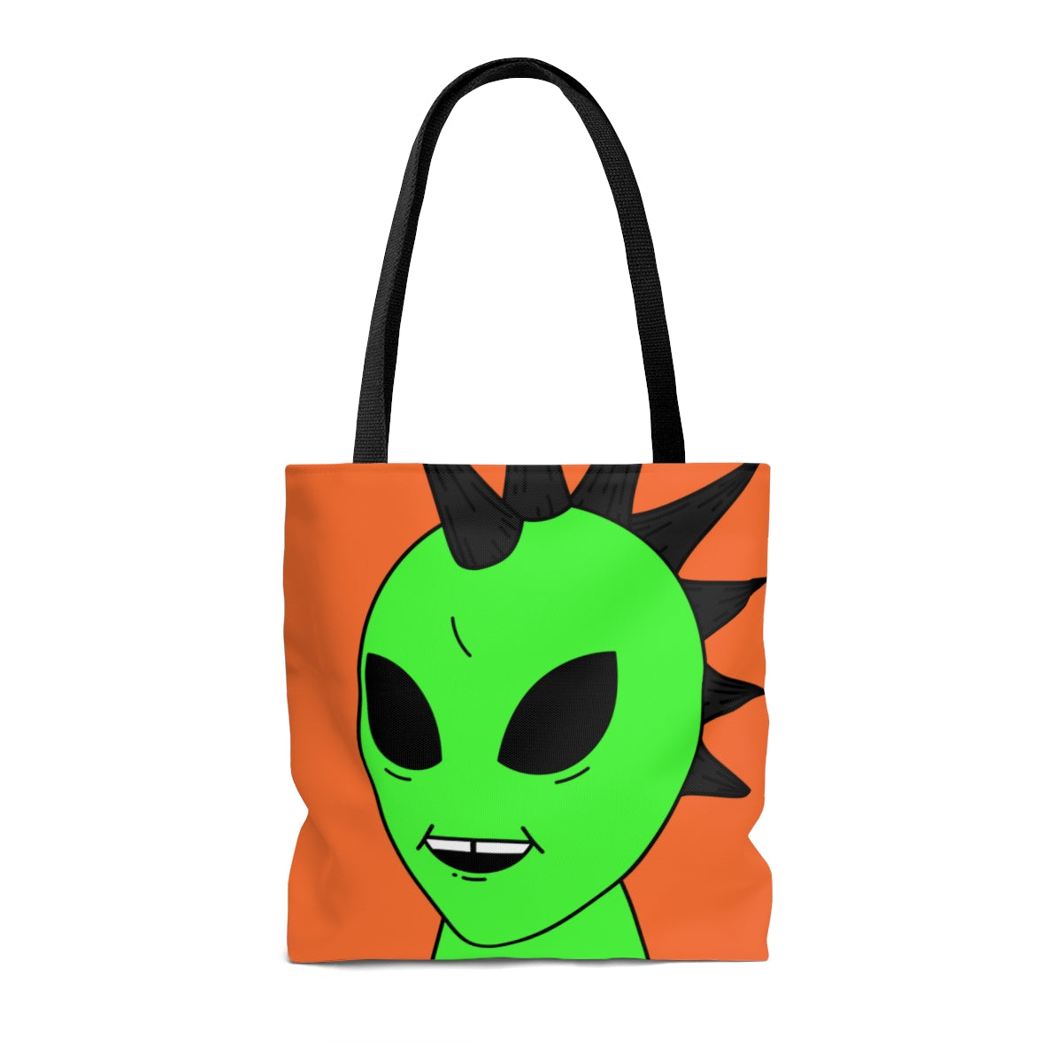 Black Hair Spiked Visitor Alien AOP Tote Bag