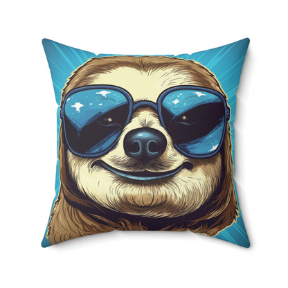 Retro Space Sloth Animal Design Spun Polyester Square Pillow