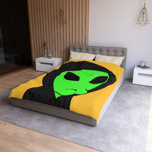 Funda nórdica de microfibra para cama de visitante, sudadera con capucha negra de Alien verde, personaje de dibujos animados