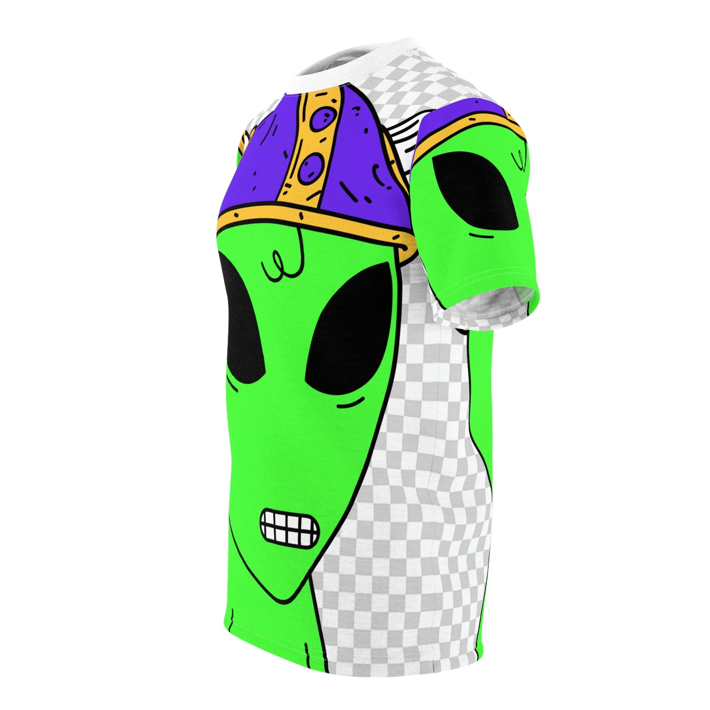 Casco vikingo guerrero alienígena visitante galáctico unisex AOP Cut &amp; Sew camiseta 