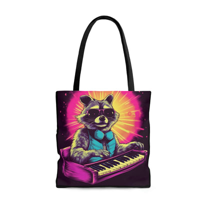 Raccoon Keyboard Piano Music Animal Graphic Tote Bag (AOP)