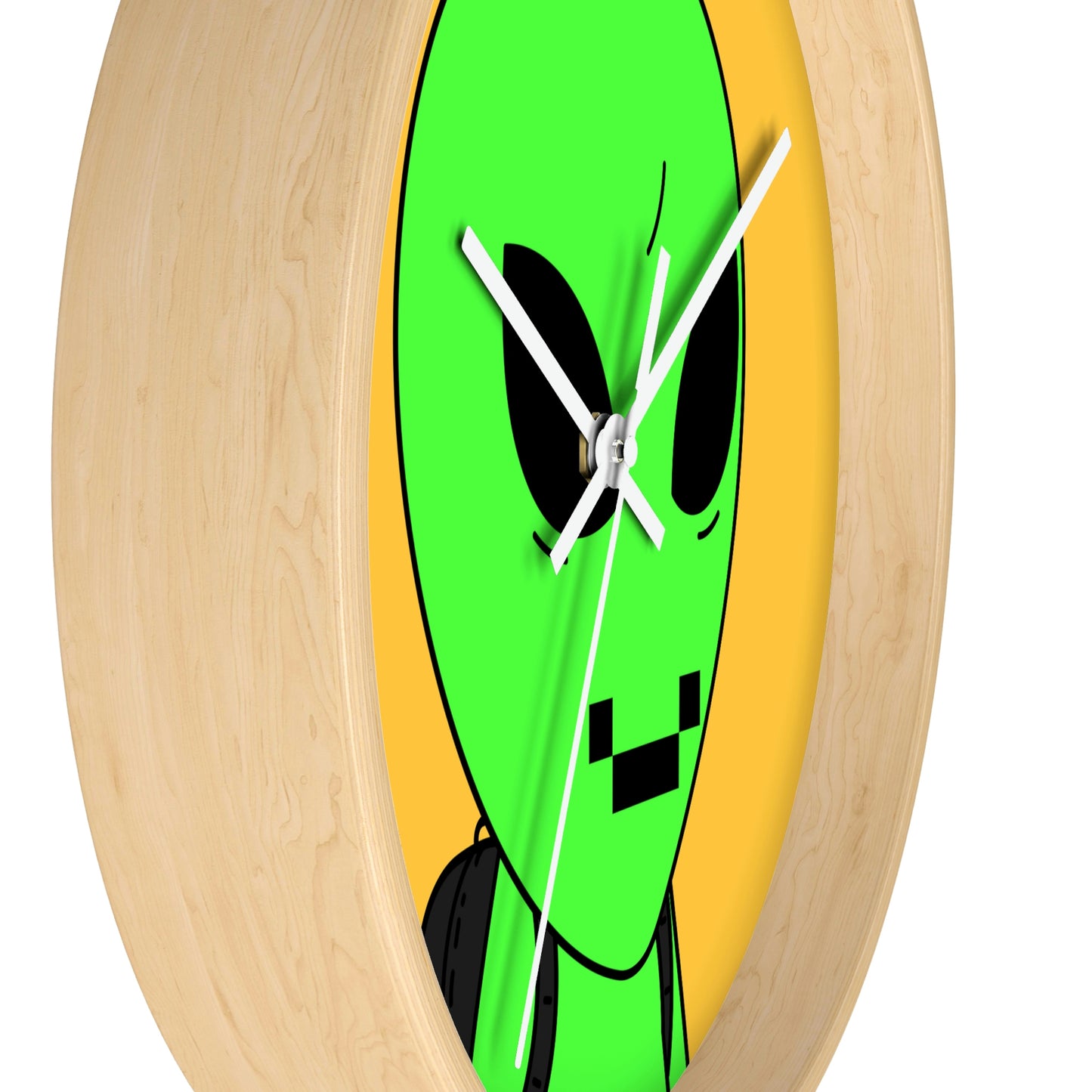 Digital Face Green Apple Head Visitor Wall clock