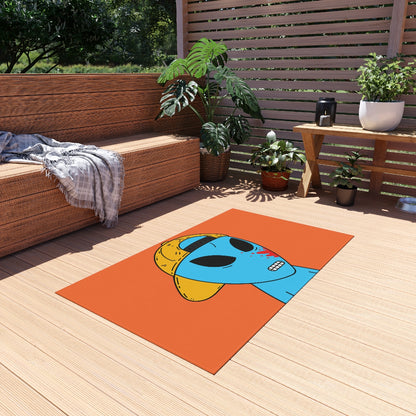 Blue Blood Visitor Alien Cartoon Outdoor Rug