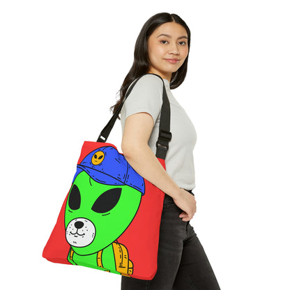 White Dog Bear Alien Green Visitor Adjustable Tote Bag (AOP)