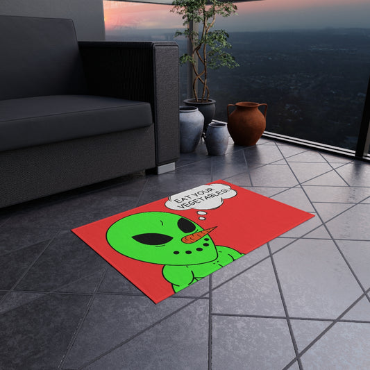 Veggie Visi The Vegetable Visitor Alien Eat Your Veg Outdoor Rug