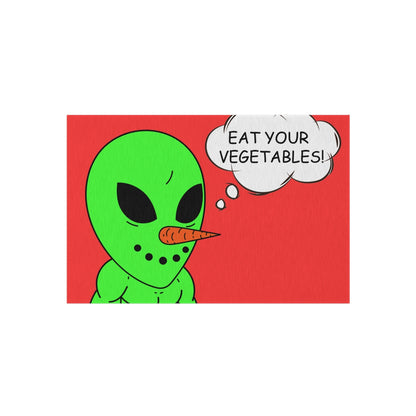 Veggie Visi The Vegetable Visitor Alien Eat Your Veg Outdoor Rug