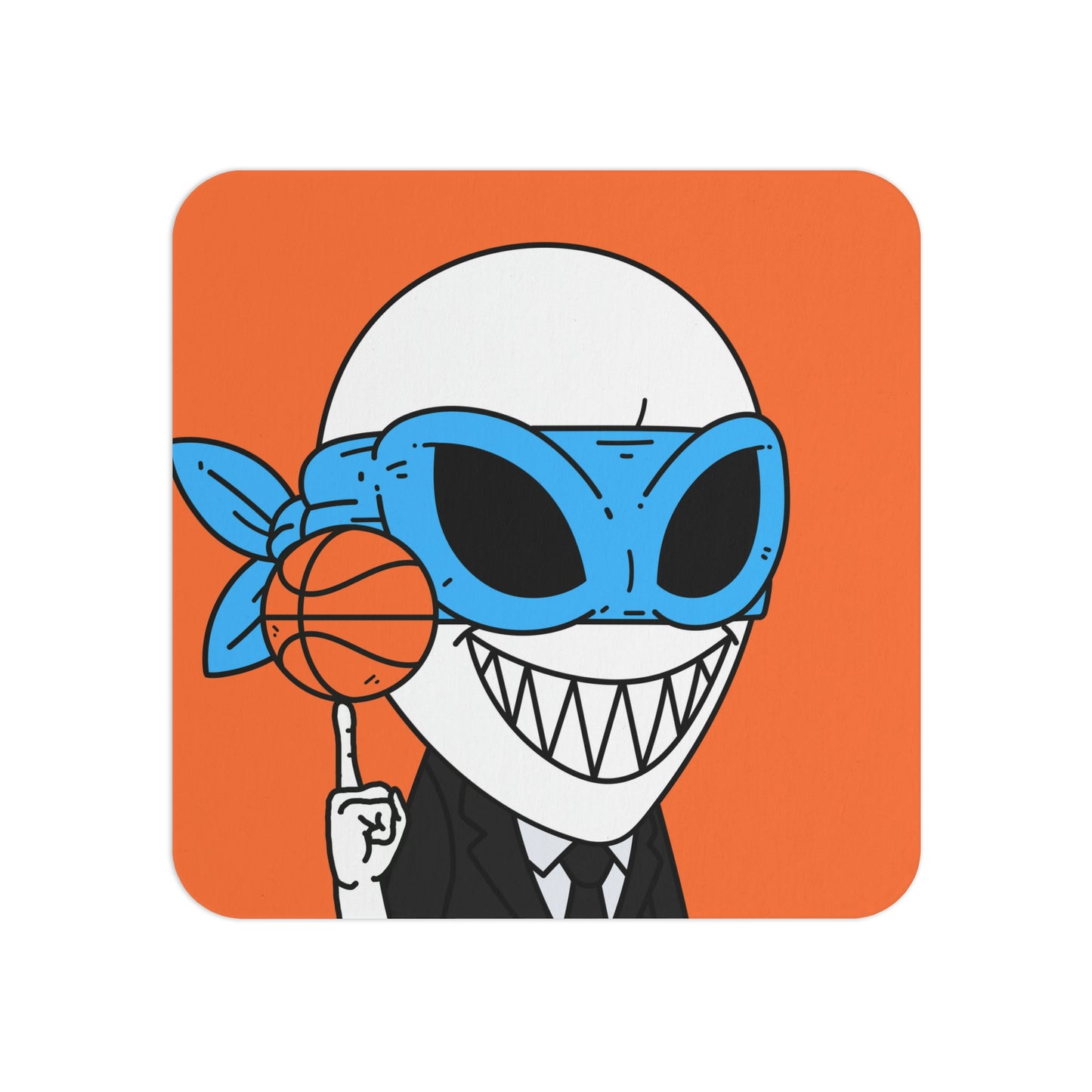 Alien BBall Sport Ninja Mask Orange Basketball Coasters (50, 100 pcs)