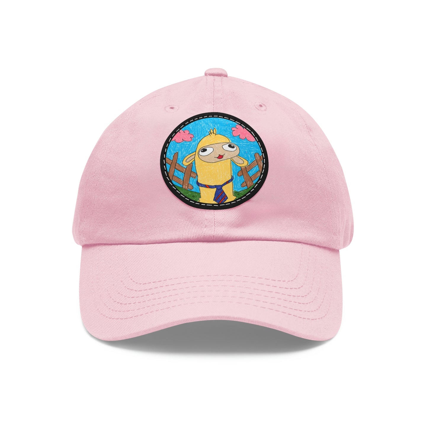 Llama Lovers: Heart and Animal Design Graphic Dad Hat with Leather Patch (Round)