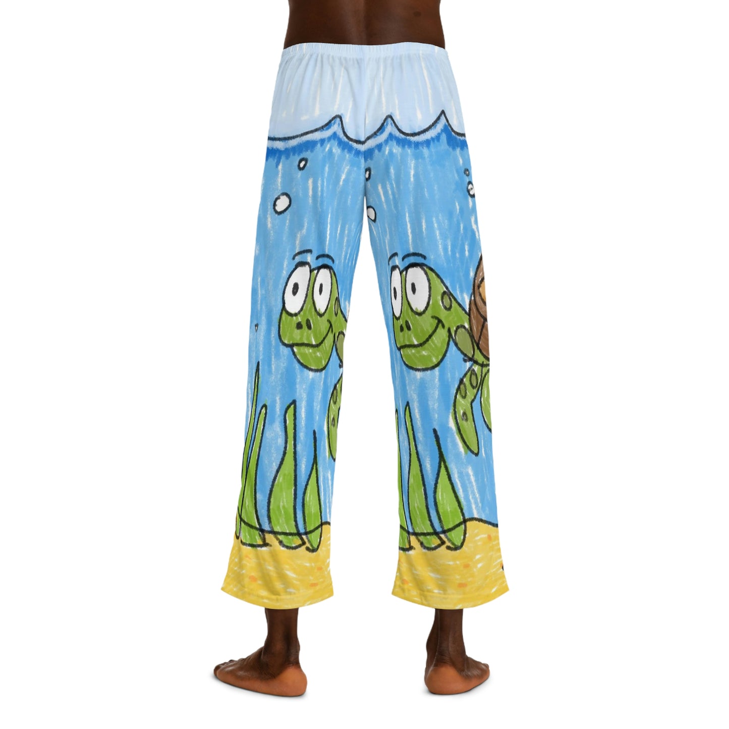 Sea Turtle Beach Sand Ocean Men's Pajama Pants (AOP)