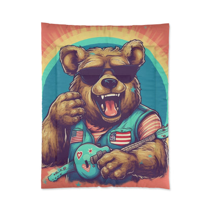 Mandolin Ukulele Guitar Instrument Furry USA Bear Animal Comforter