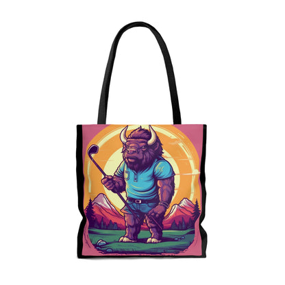 Golf Bison Buffalo USA Style Graphic Tote Bag (AOP)