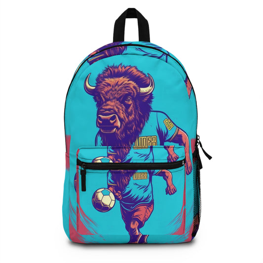 American Bison Soccer Player Sport Buffalo Graphic Backpack