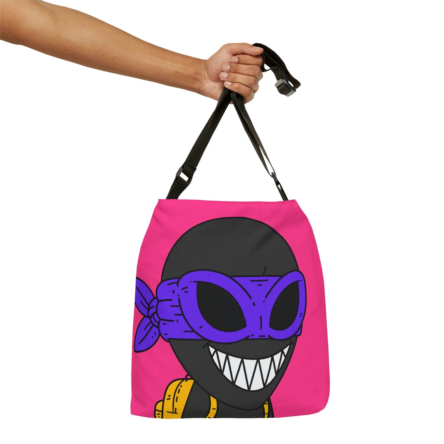 Dark Ninja Warrior Alien Visitor Adjustable Tote Bag (AOP)