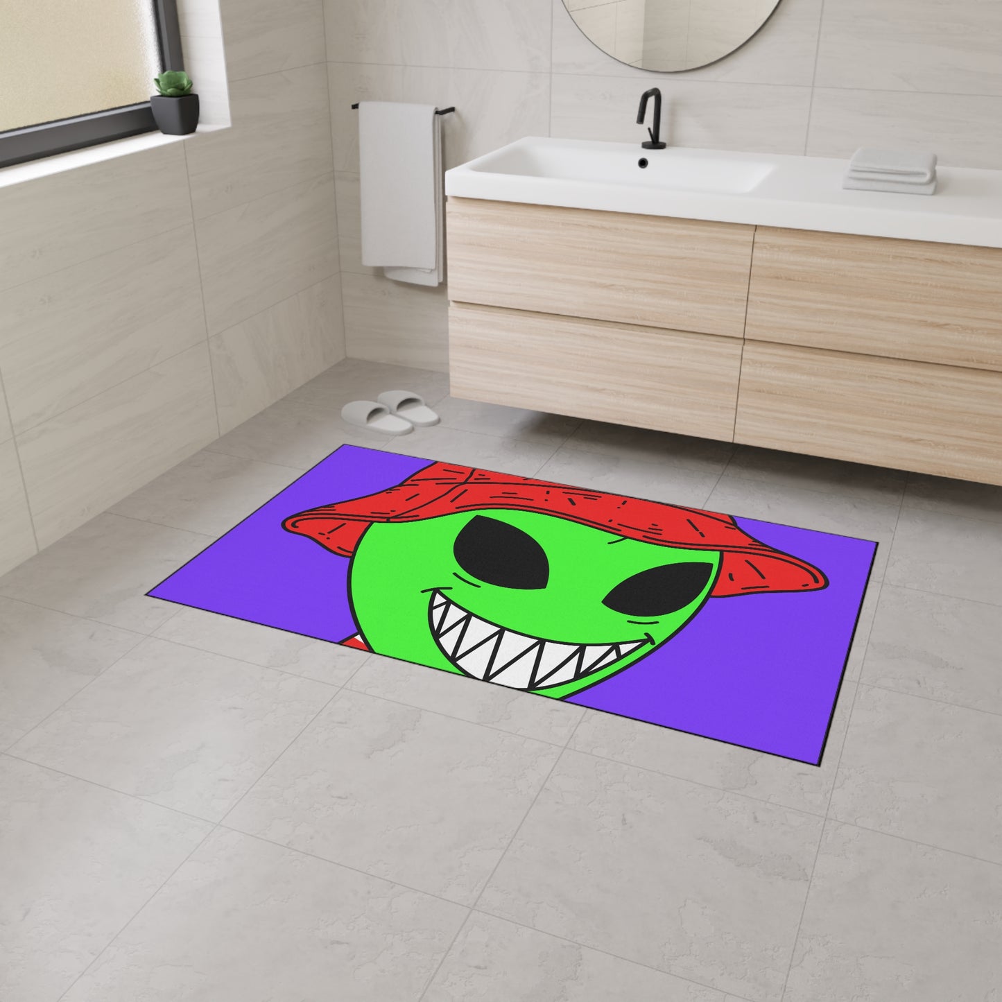 Smile Happy Happiness Alien Heavy Duty Floor Mat