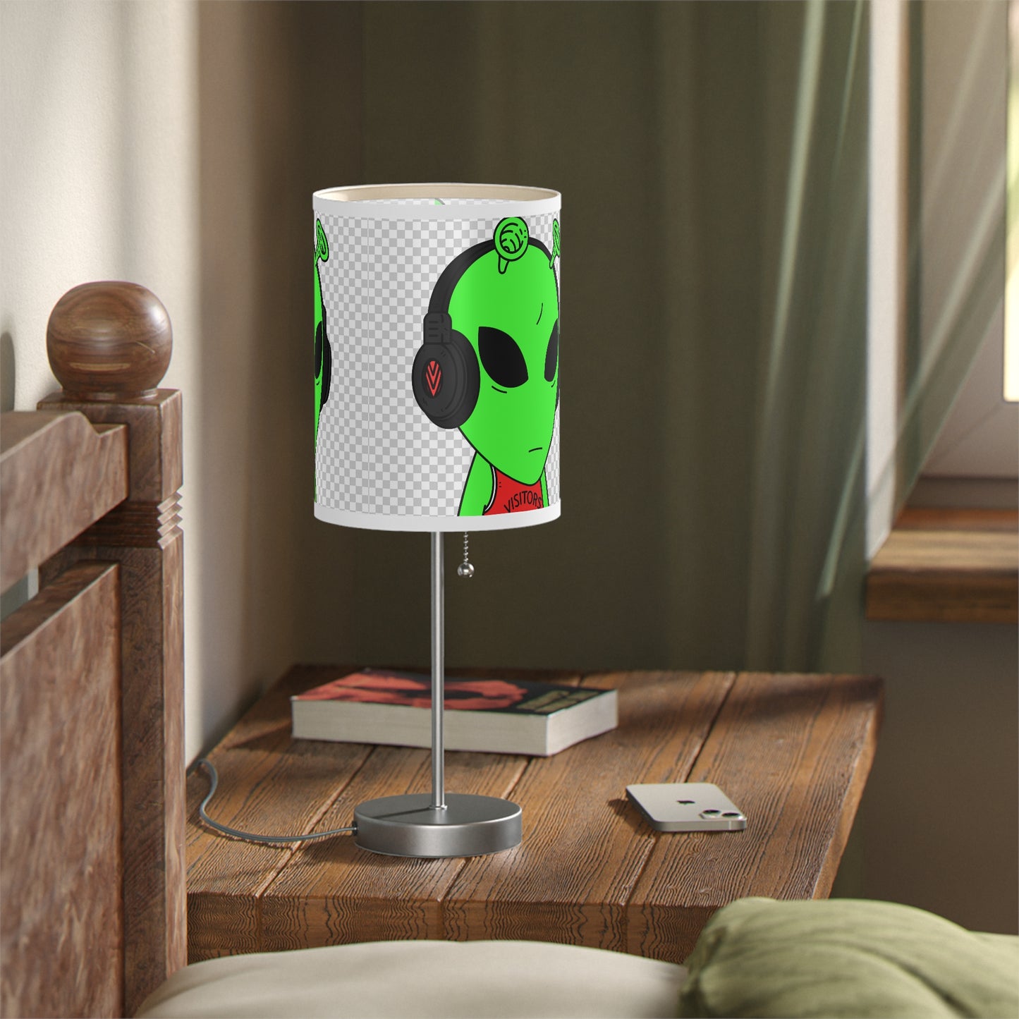 Alien Music Headphone Podcast Character Visitor Lamp on a Stand, US|CA plug