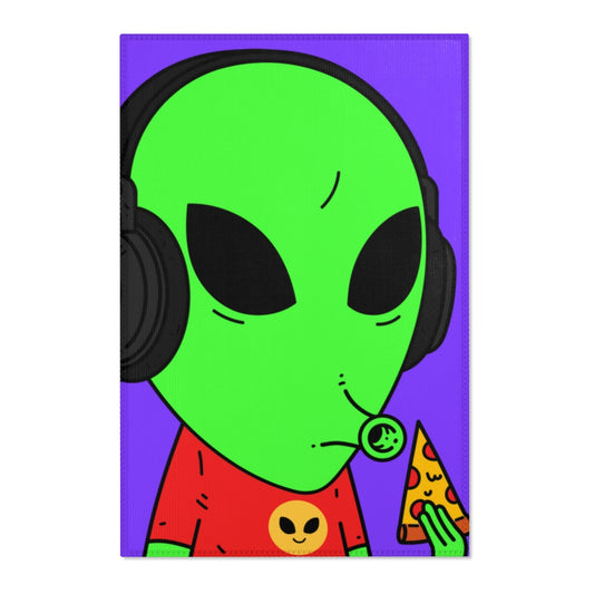 The Visitors Pizza Alien with Headphones Area Rugs - Visitor751